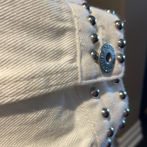 White Denim Jacket with silver studs - Picture 13 of 16